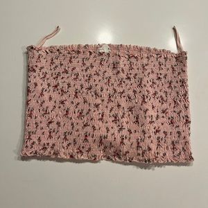 Pink floral tube top